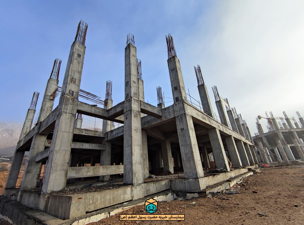 پیشرفت پروژه بیمارستان رسول اعظم شیراز / دی 1401