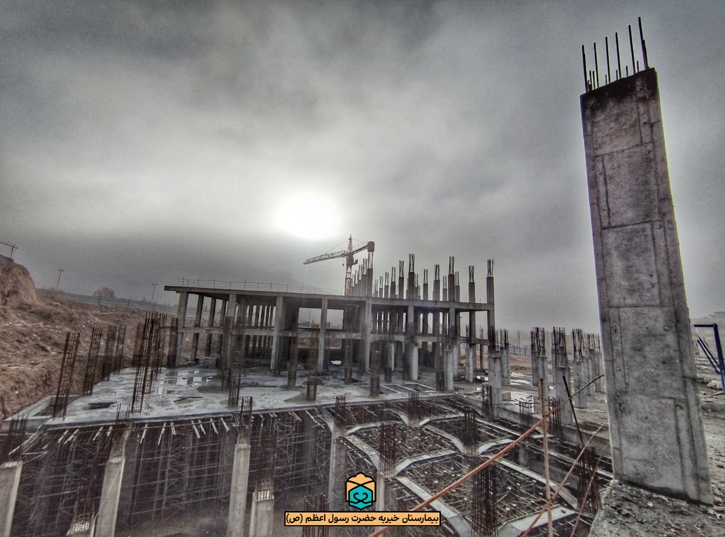 پیشرفت پروژه بیمارستان رسول اعظم شیراز / دی 1401