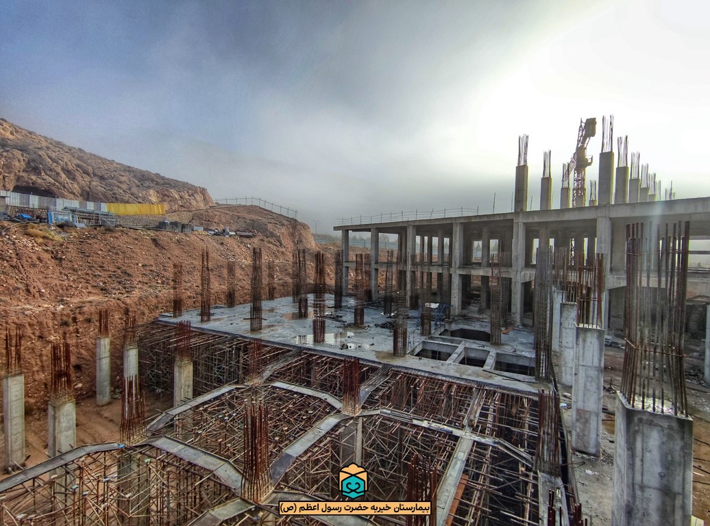 پیشرفت پروژه بیمارستان رسول اعظم شیراز / دی 1401