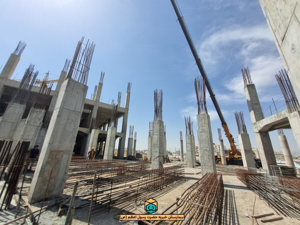 پیشرفت پروژه بیمارستان رسول اعظم شیراز - خرداد 1402