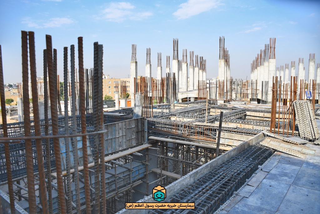 پیشرفت پروژه بیمارستان رسول اعظم شیراز - شهریور 1402