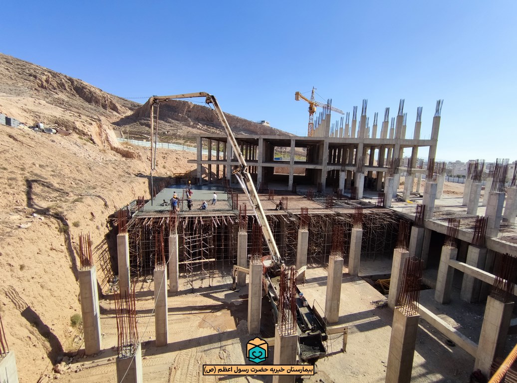 پیشرفت پروژه بیمارستان رسول اعظم شیراز / نیمه دوم آبان 1401