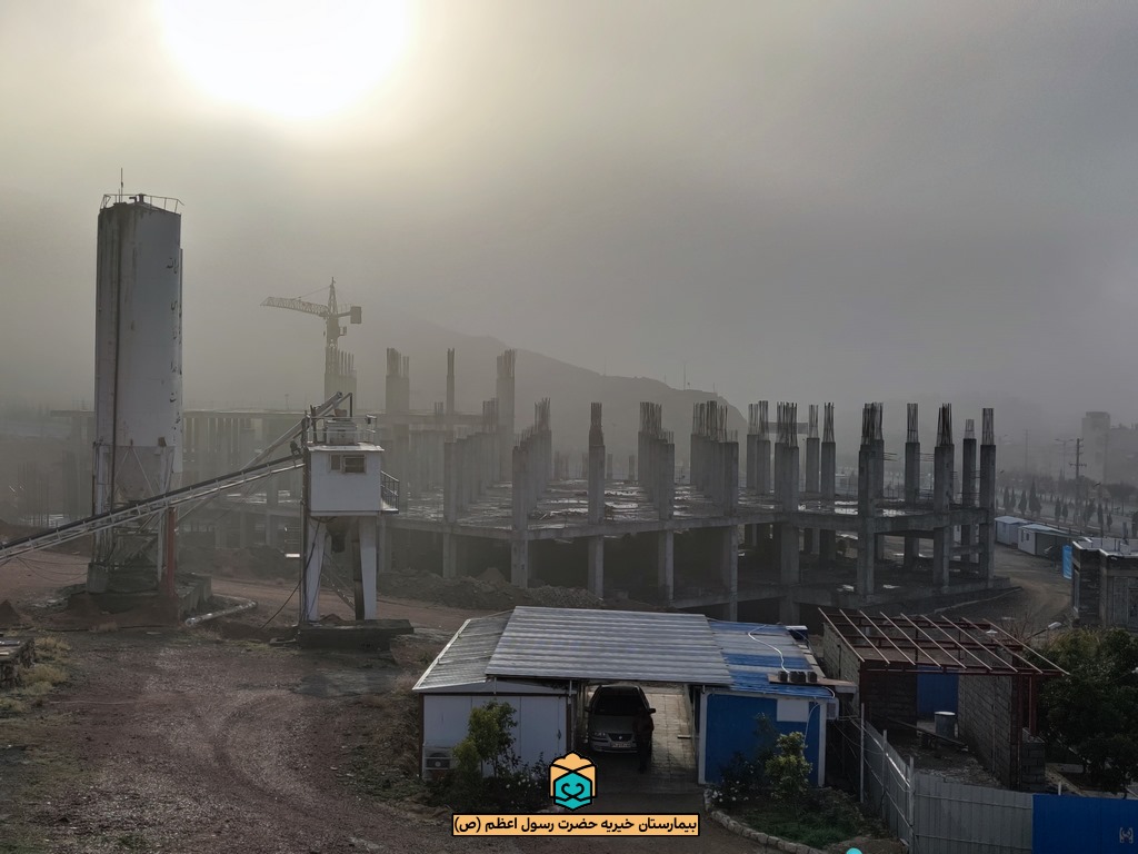 پیشرفت پروژه بیمارستان رسول اعظم شیراز / دی 1401