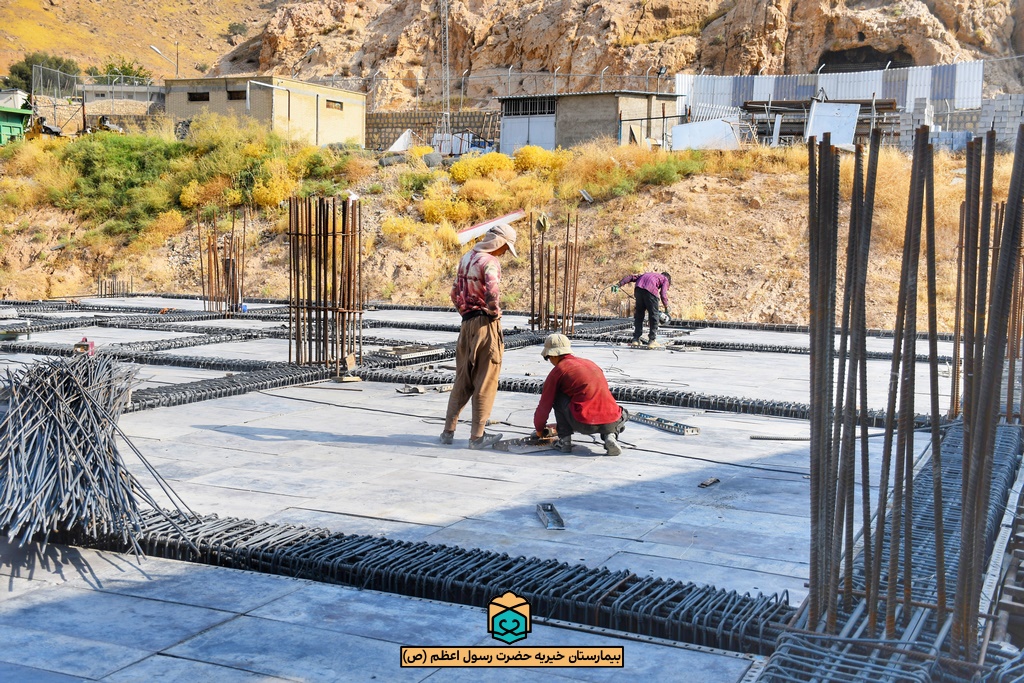پیشرفت پروژه بیمارستان رسول اعظم شیراز - شهریور 1402
