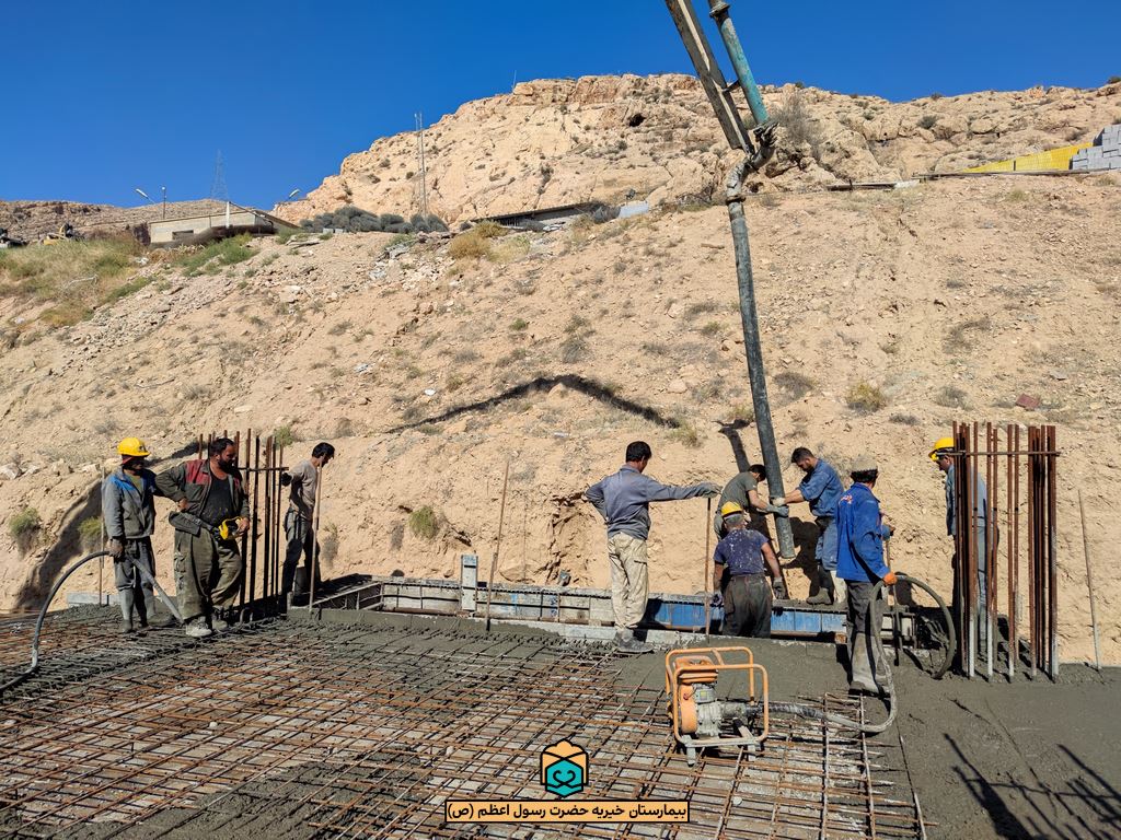 پیشرفت پروژه بیمارستان رسول اعظم شیراز / نیمه دوم آبان 1401